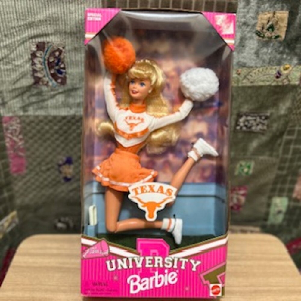 University Barbie Texas Longhorns Cheerleader Special Edition Mattel 1996